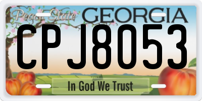 GA license plate CPJ8053