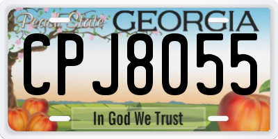 GA license plate CPJ8055