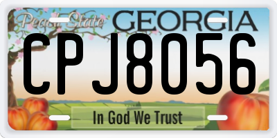 GA license plate CPJ8056