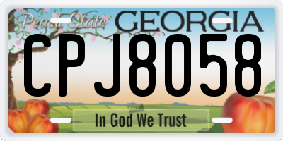 GA license plate CPJ8058