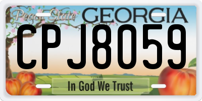 GA license plate CPJ8059