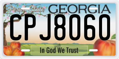 GA license plate CPJ8060