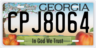 GA license plate CPJ8064