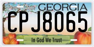 GA license plate CPJ8065