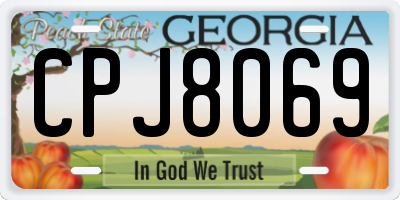 GA license plate CPJ8069