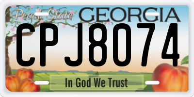 GA license plate CPJ8074