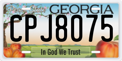 GA license plate CPJ8075