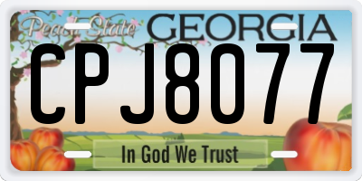 GA license plate CPJ8077