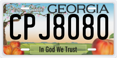 GA license plate CPJ8080