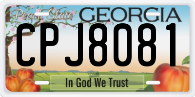 GA license plate CPJ8081