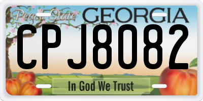 GA license plate CPJ8082