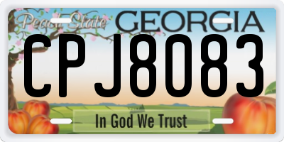 GA license plate CPJ8083