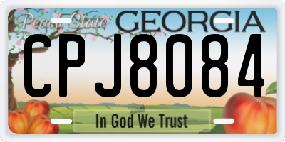 GA license plate CPJ8084