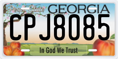 GA license plate CPJ8085