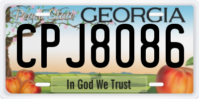 GA license plate CPJ8086