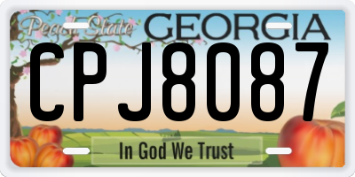 GA license plate CPJ8087