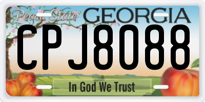 GA license plate CPJ8088
