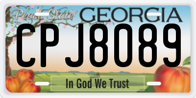 GA license plate CPJ8089