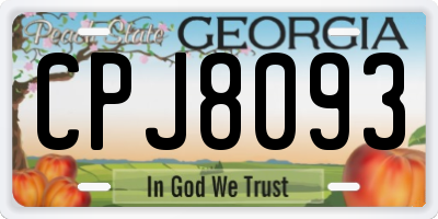 GA license plate CPJ8093