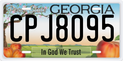 GA license plate CPJ8095