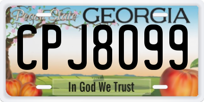 GA license plate CPJ8099