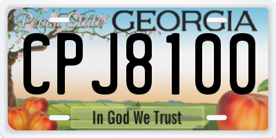 GA license plate CPJ8100