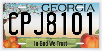 GA license plate CPJ8101