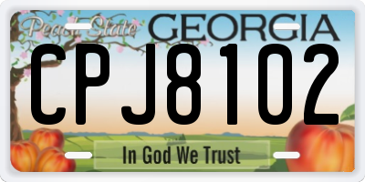 GA license plate CPJ8102