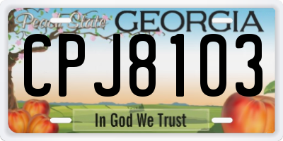 GA license plate CPJ8103