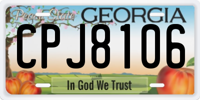 GA license plate CPJ8106