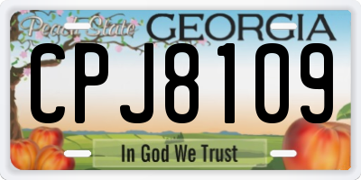 GA license plate CPJ8109