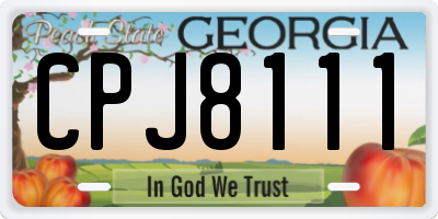 GA license plate CPJ8111