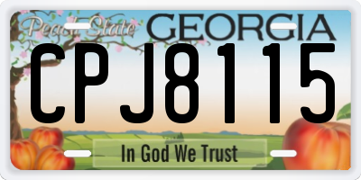 GA license plate CPJ8115
