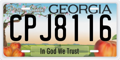 GA license plate CPJ8116