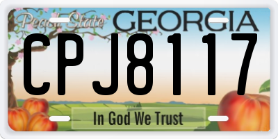 GA license plate CPJ8117