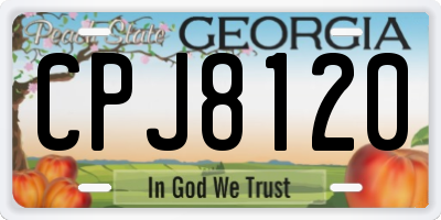 GA license plate CPJ8120