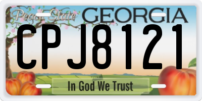 GA license plate CPJ8121