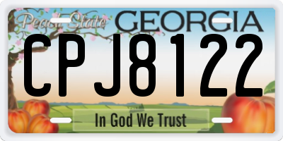 GA license plate CPJ8122