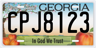 GA license plate CPJ8123