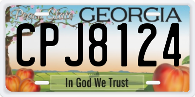 GA license plate CPJ8124