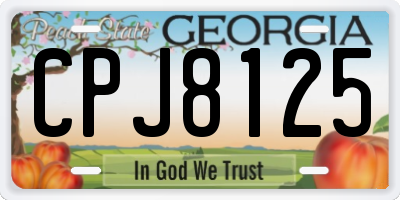 GA license plate CPJ8125