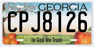 GA license plate CPJ8126