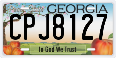 GA license plate CPJ8127
