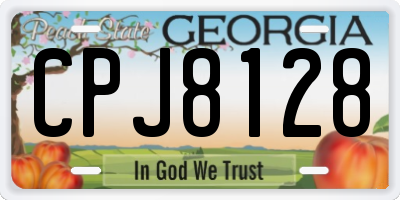 GA license plate CPJ8128