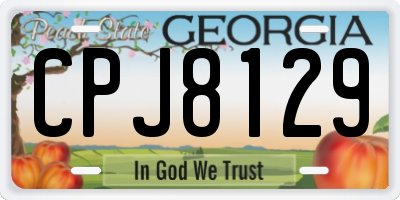 GA license plate CPJ8129