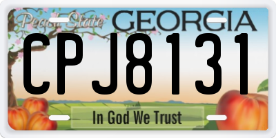 GA license plate CPJ8131