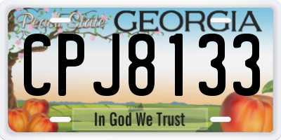 GA license plate CPJ8133