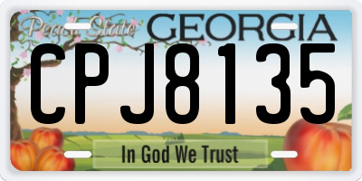 GA license plate CPJ8135