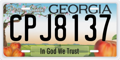 GA license plate CPJ8137