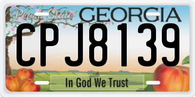 GA license plate CPJ8139